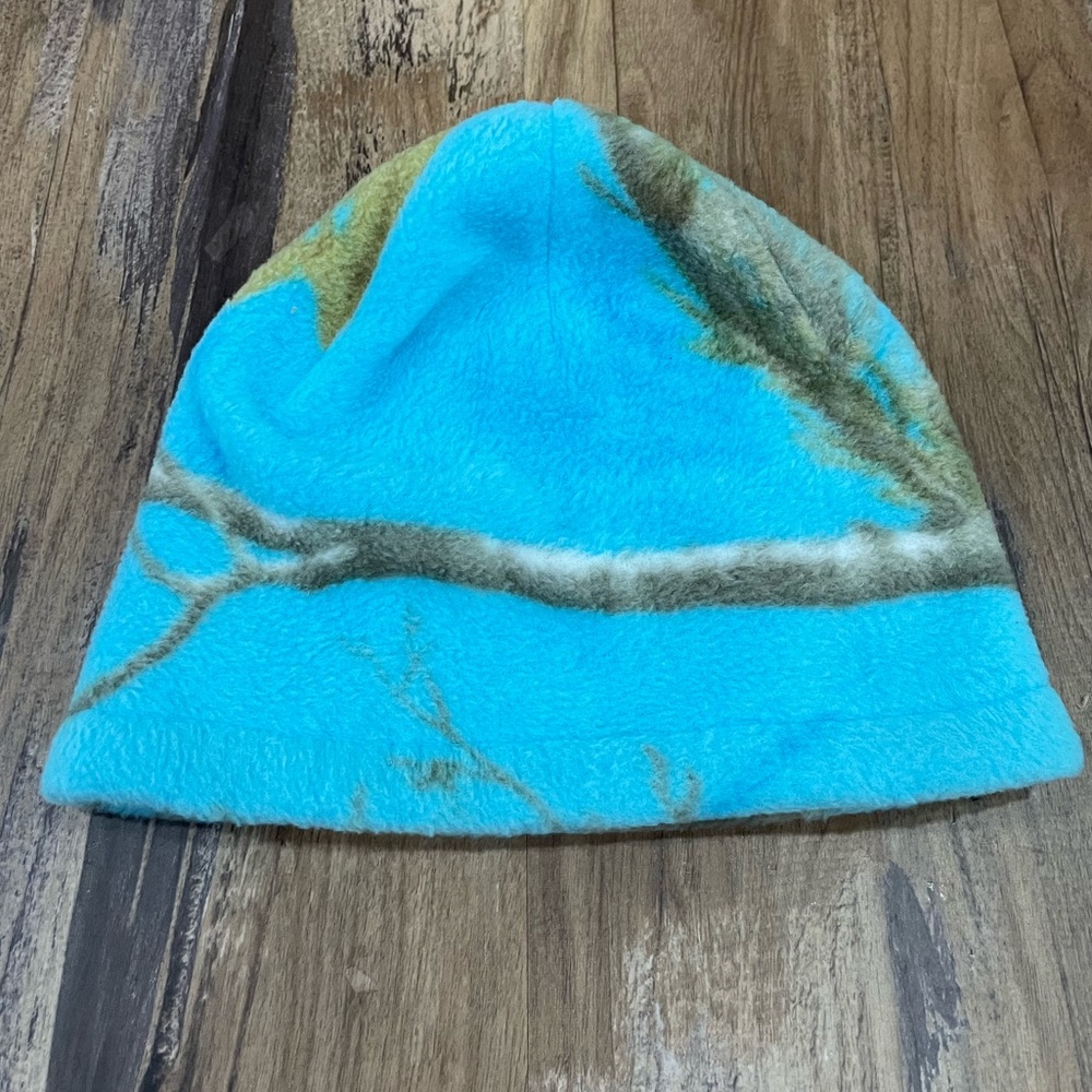 Hot Shot Blue Camo Fleece Beanie Hat